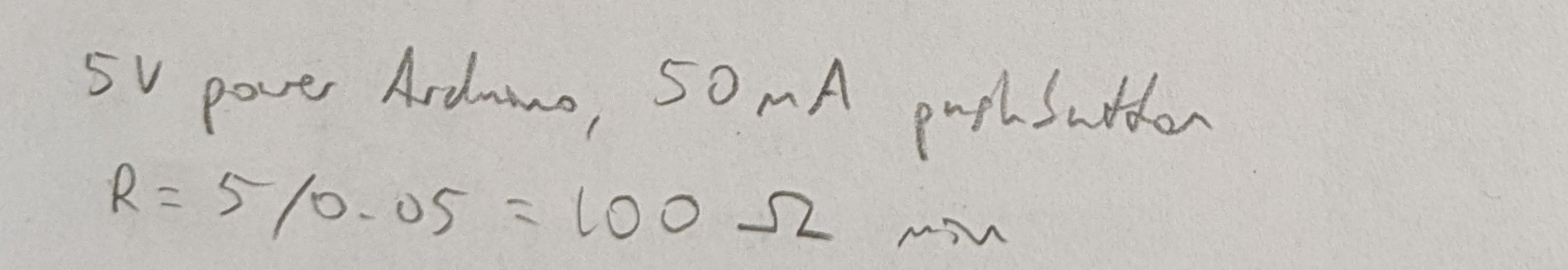 calculation for resistance needed for button