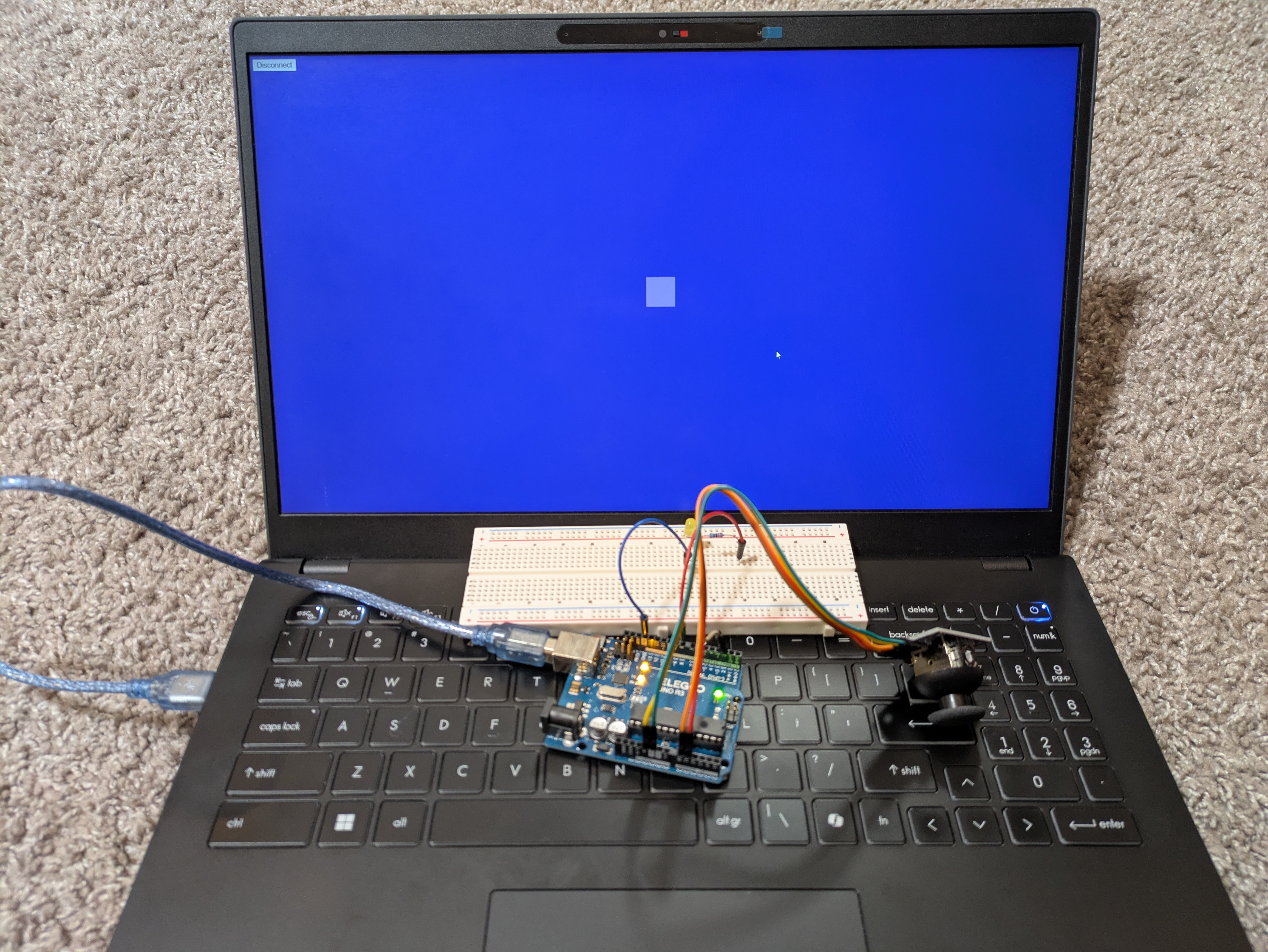 circuit with LED and potentiometer with web interface